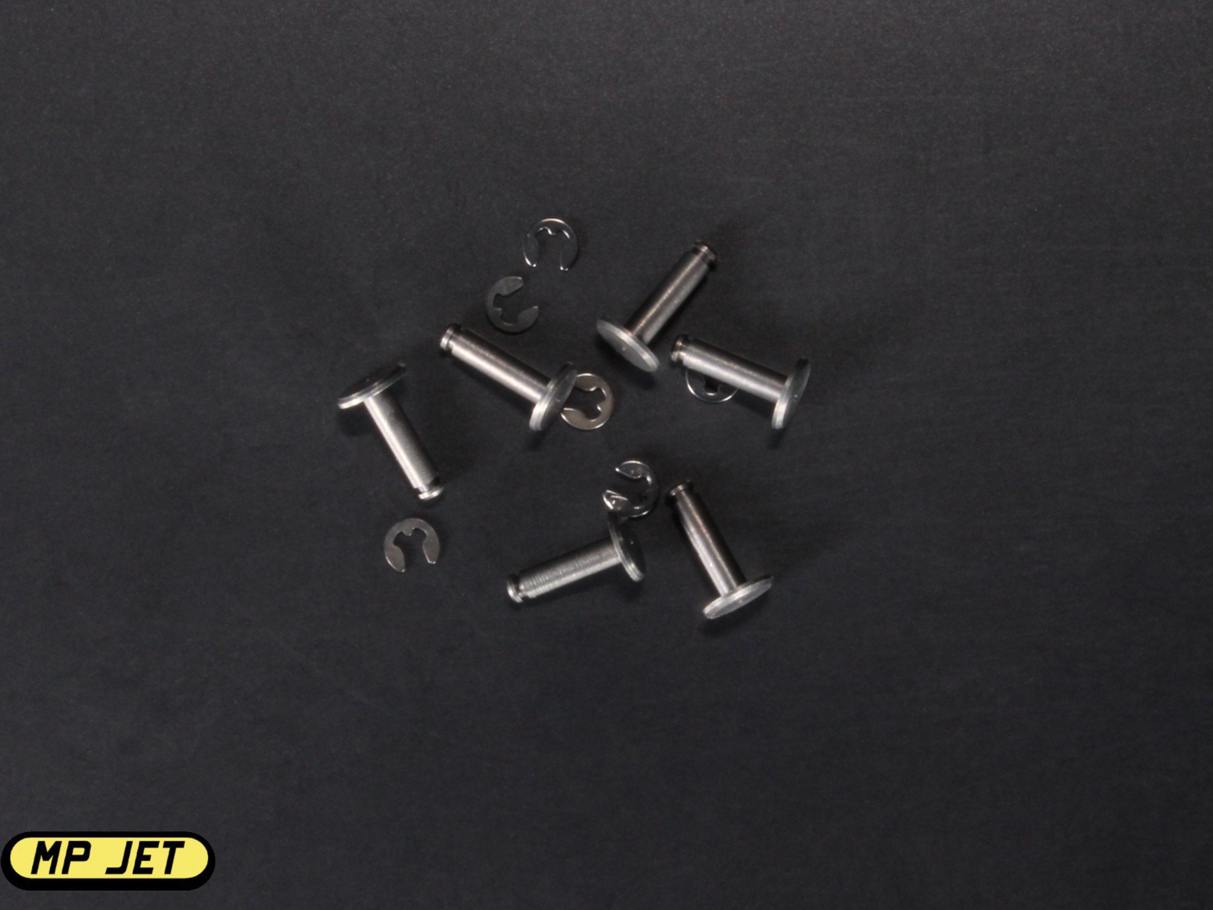 MP Jet Replacement Steel Clevis Pins 1.6mm Diameter / With E Clips / 6pk