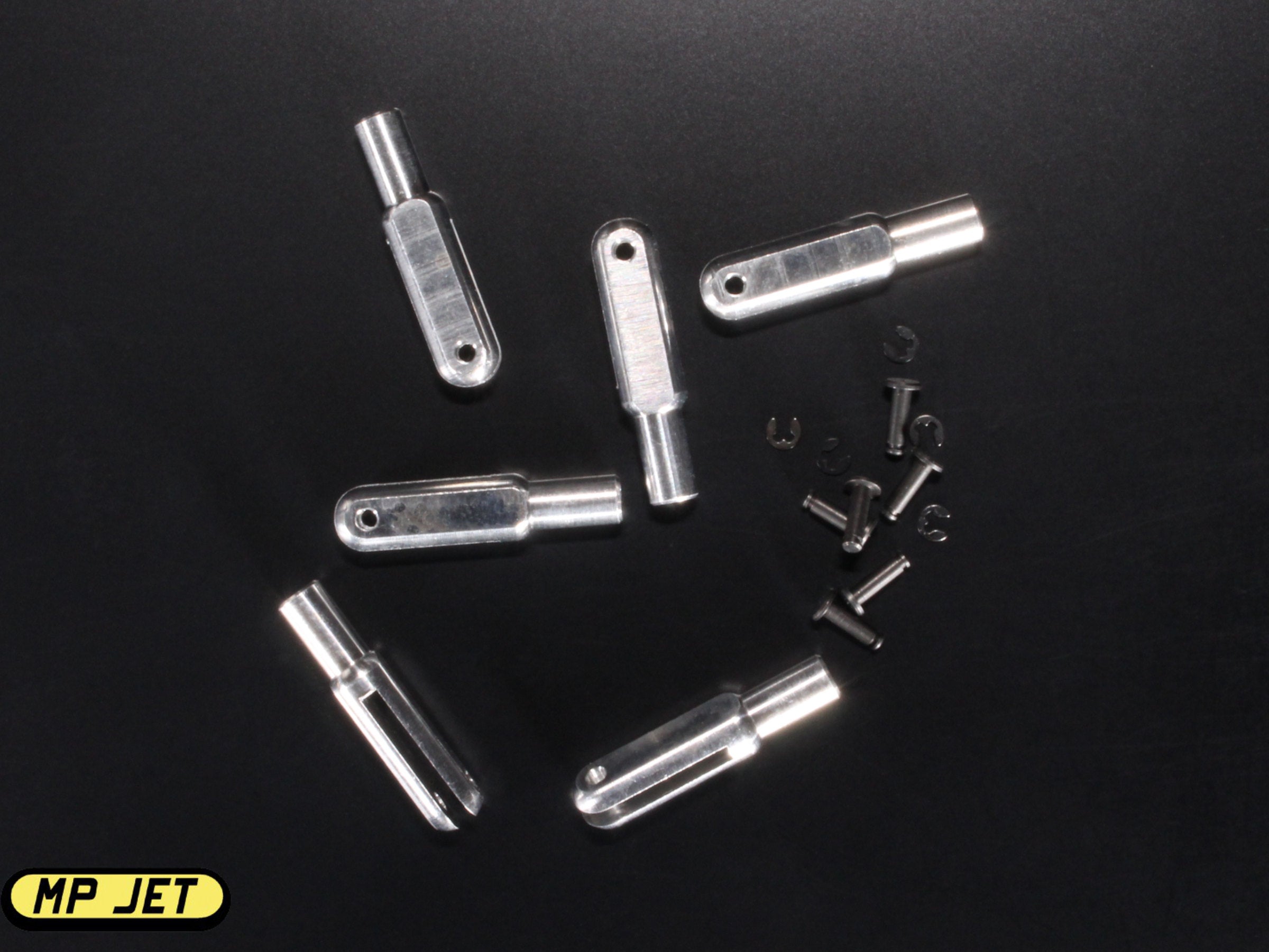 MP Jet Aluminum Clevis / Length 23mm / Slot width 1.6mm / 1.6mm dia. Pin / 6pk / M2