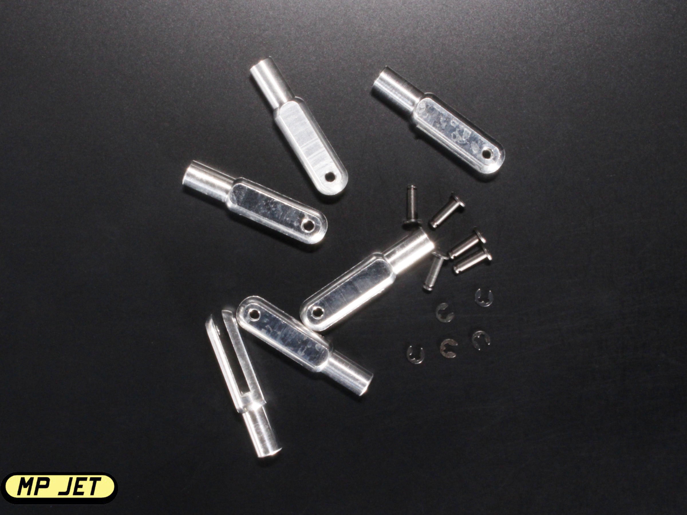MP Jet Aluminum Clevis / Length 23mm / Slot width 1.6mm / 1.6mm dia. Pin / 6pk / 3mm