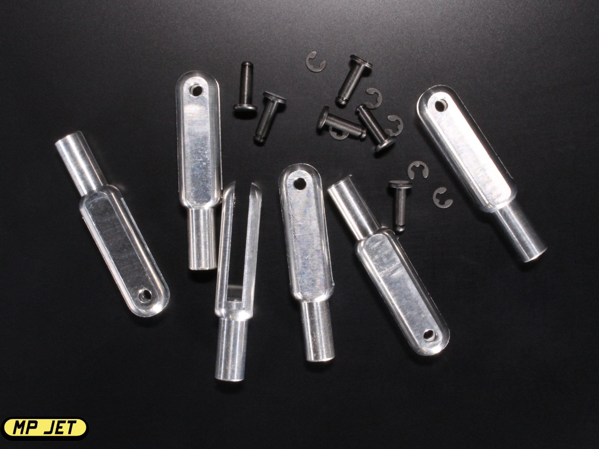 MP Jet Aluminum Clevis / Length 40mm / Slot width 3mm / 2.5mm dia. Pin / 6pk / M3