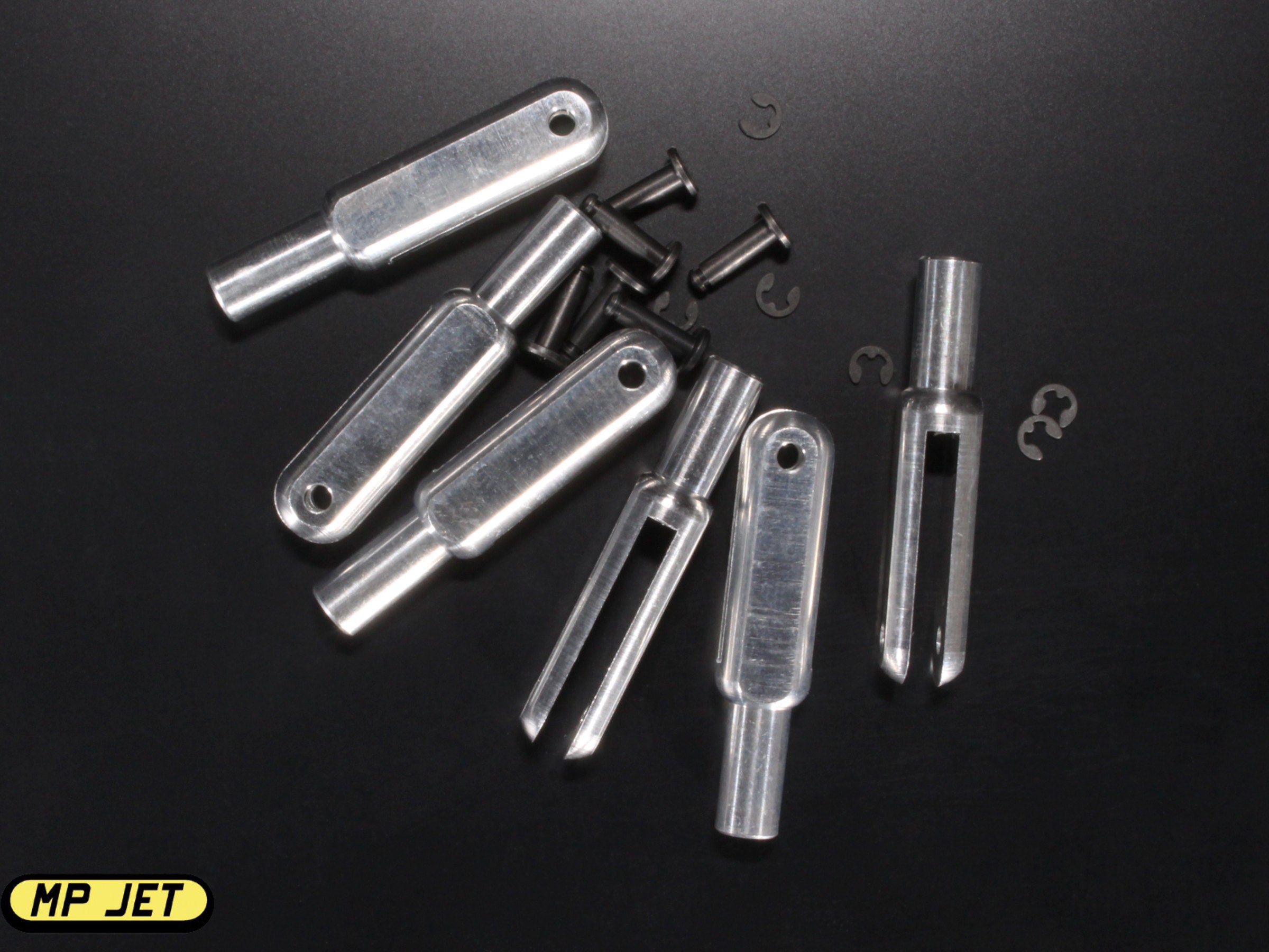 MP Jet Aluminum Clevis / Length 40mm / Slot width 3mm / 2.5mm dia. Pin / 6pk / M4