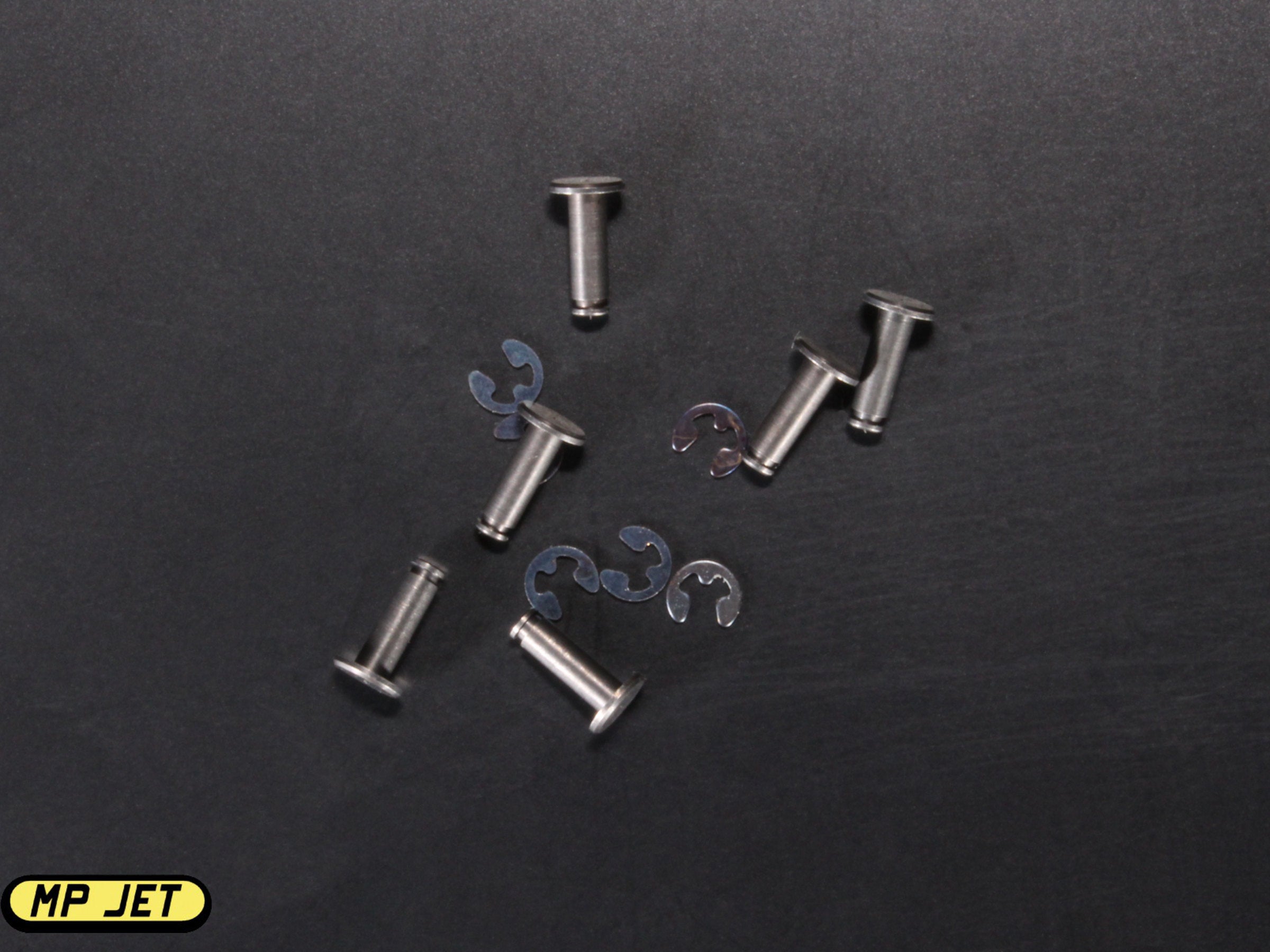MP Jet Replacement Steel Clevis Pins 2mm Diameter / With E Clips / 6pk