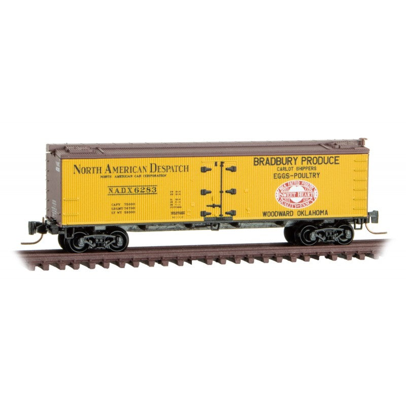 Micro-Trains Z 51800864 40' Double-Sheathed Wood Refrigerator Car, North American Despatch (Bradbury Produce) #6283