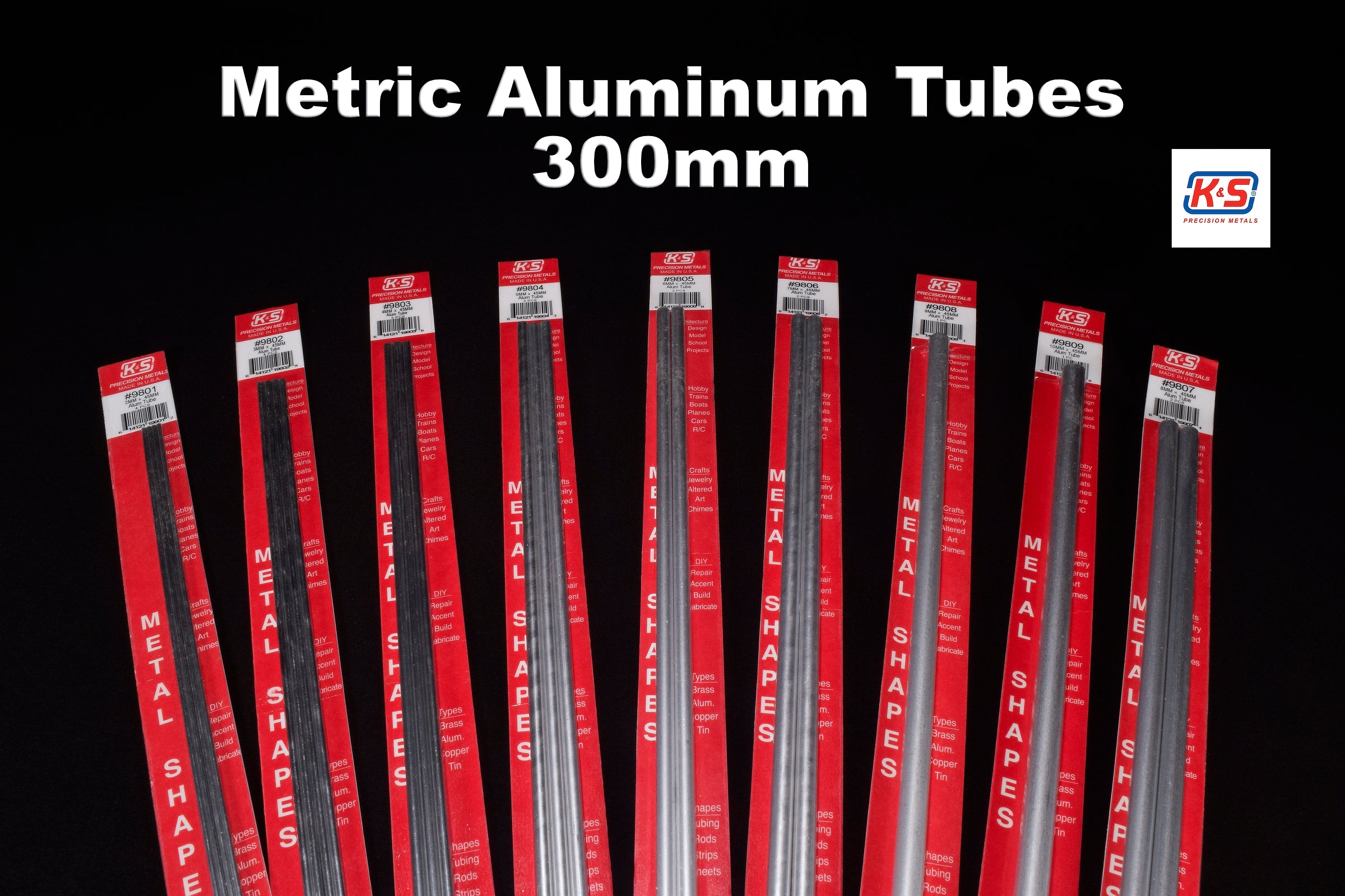 K&S 3mm OD Aluminum Tube 300mm (Pack of 4)
