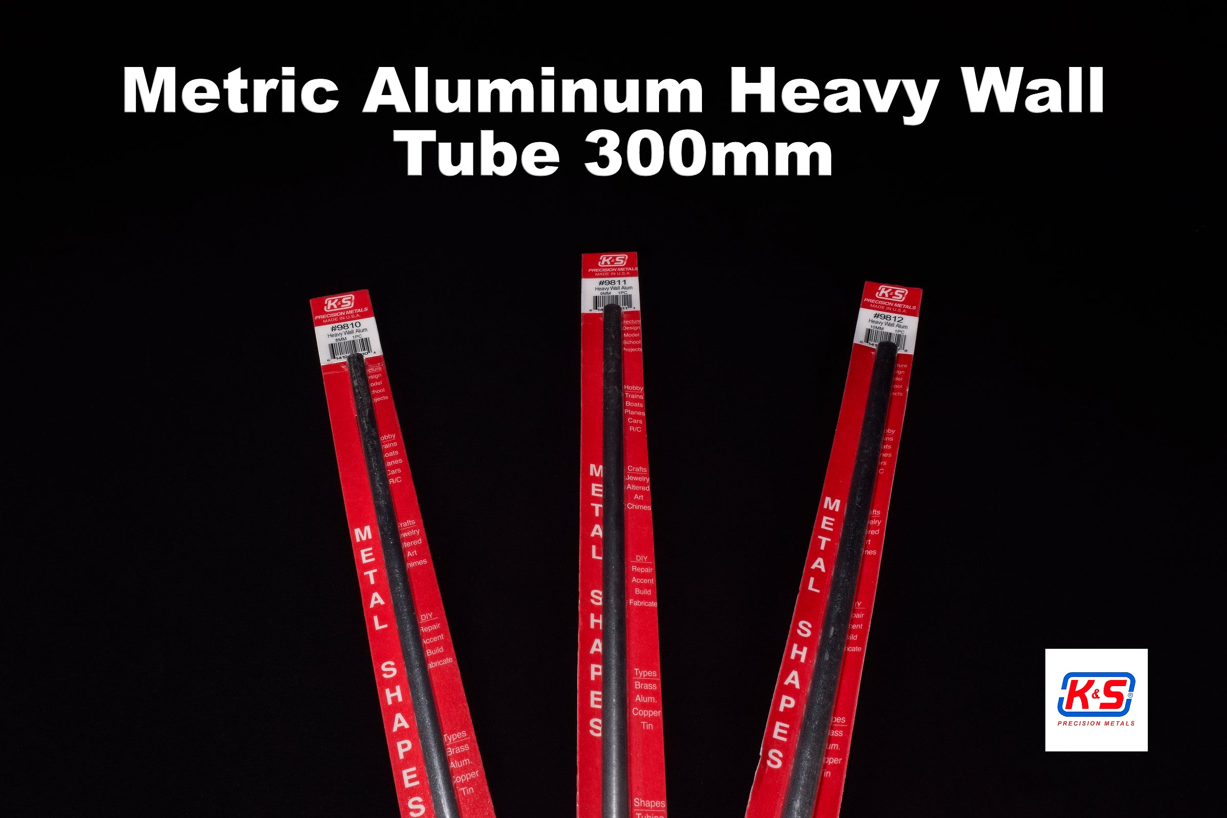 K&S 8mm OD Heavy Wall Aluminum Tube 300mm