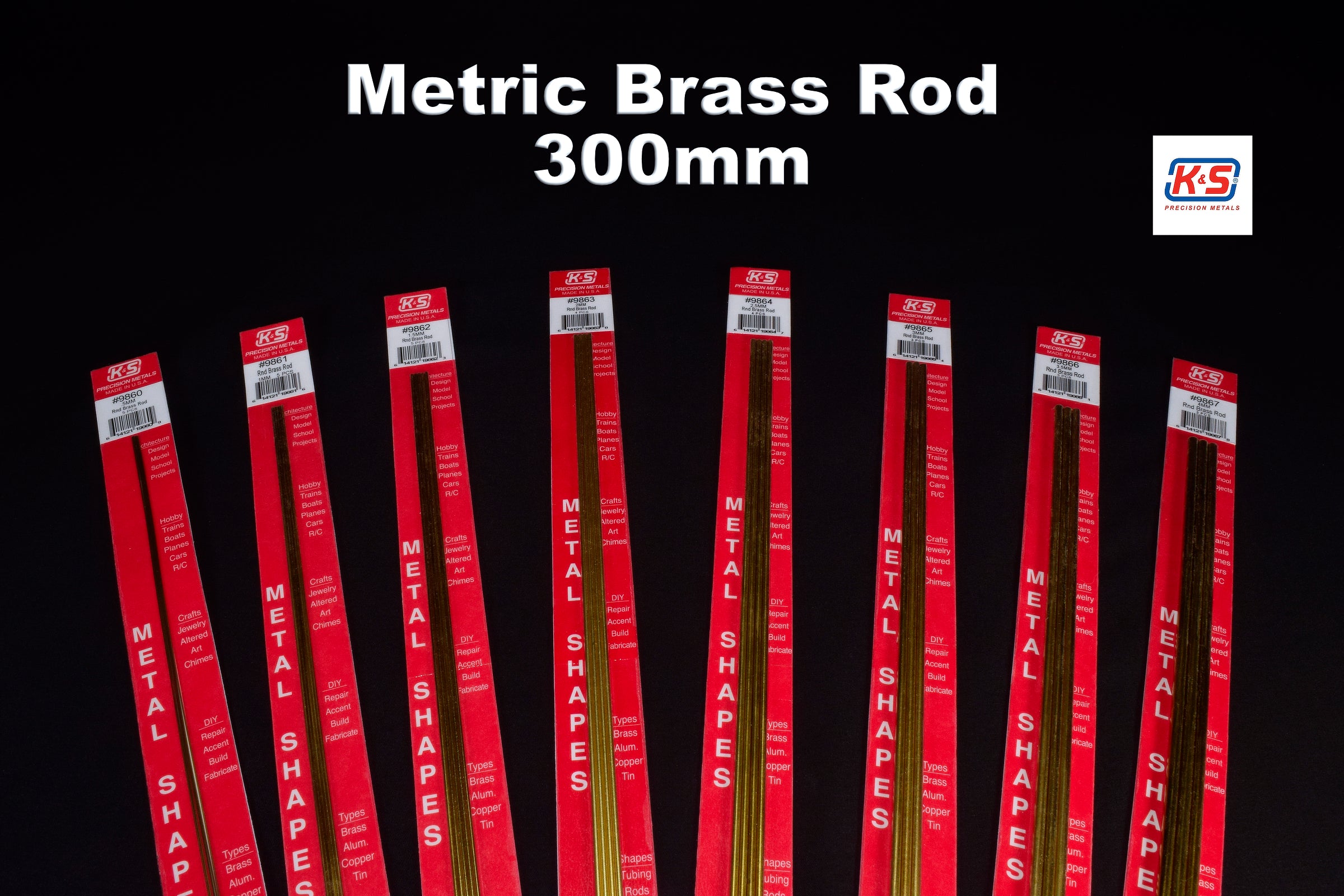 K&S 2.5mm Brass Rod 300mm (Pack of 4)