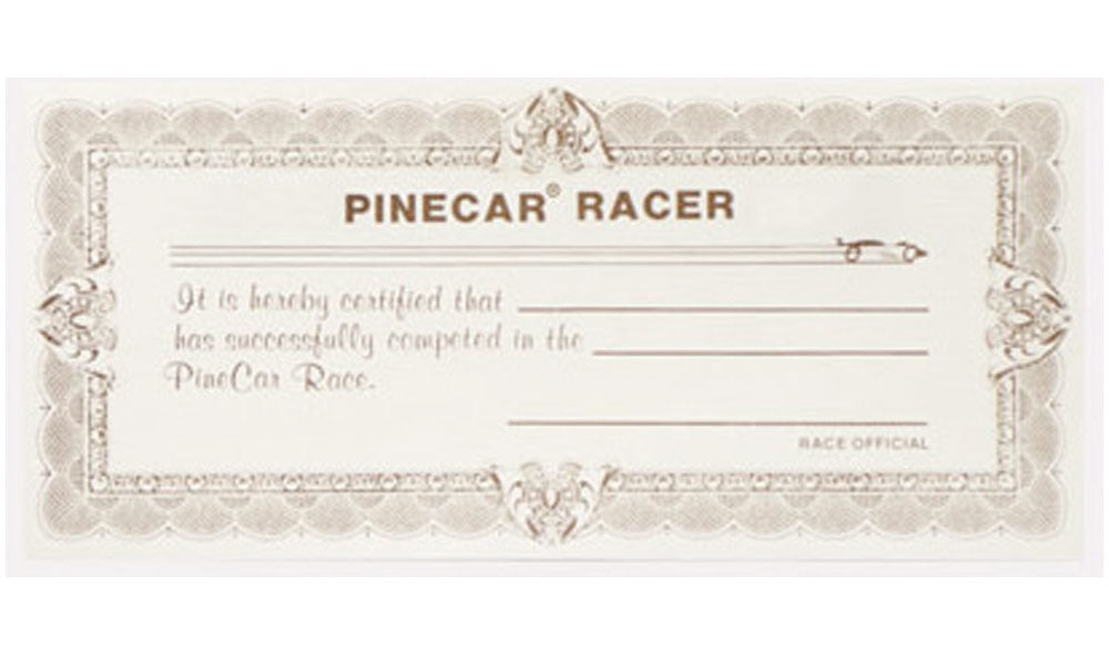 PineCar P425 CERTIFICATE(25/PACK)
