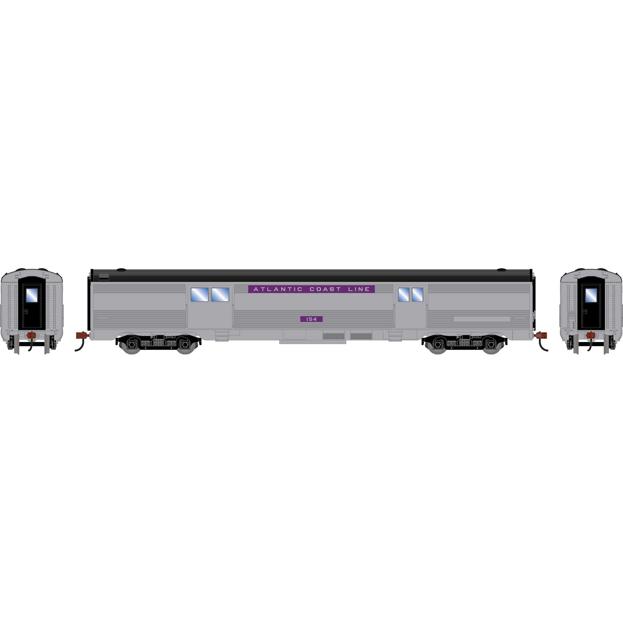 PREORDER Roundhouse HO 3536 Streamline Baggage Car, Atlantic Coast Line #154