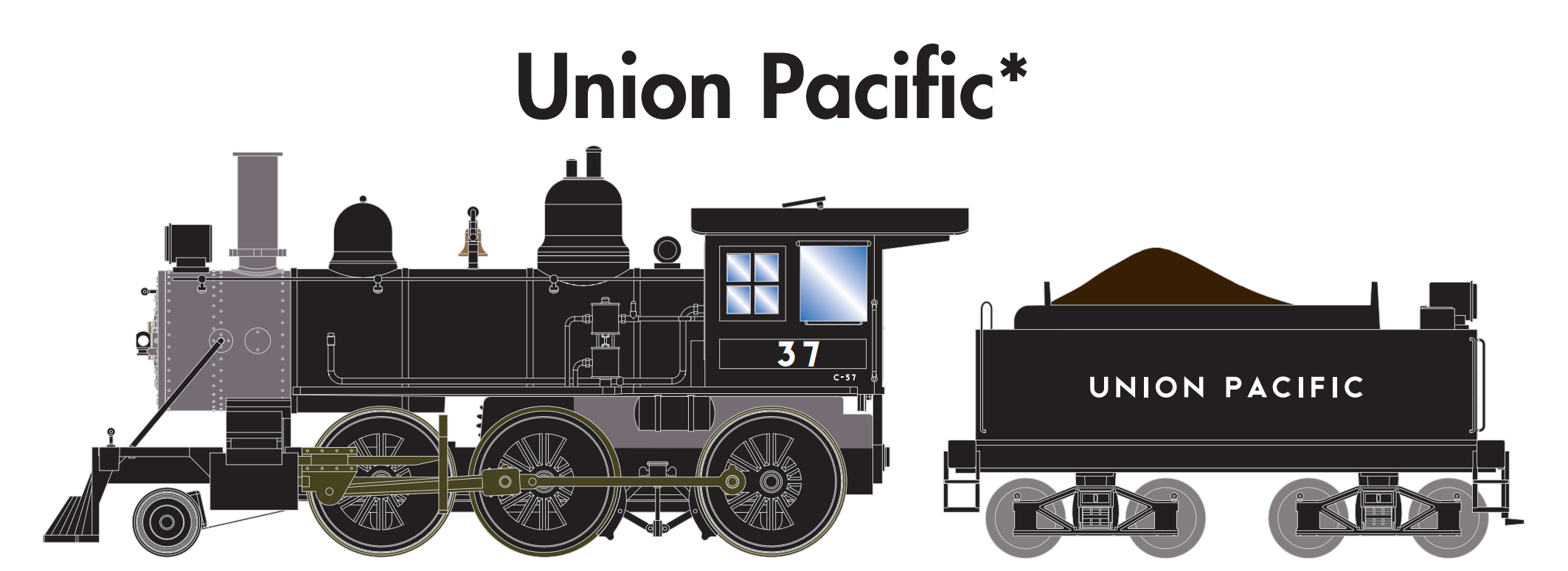 Athearn ATH87247 HO 2-6-0 Steam Locomotive, UP #37