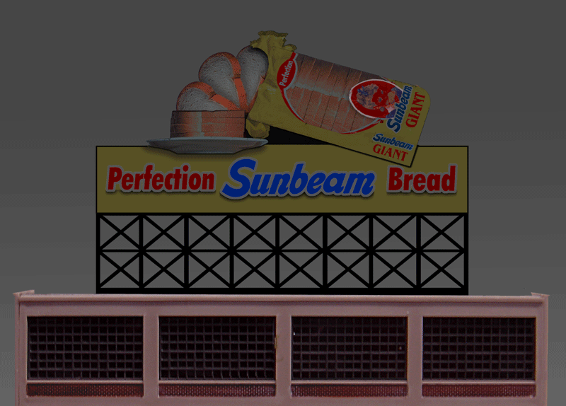 Miller Engineering Animation 443302 Sunbeam Bread Billboard, HO and N Scales