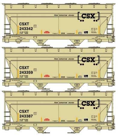 Accurail HO 8179 2-Bay ACF Covered Hopper Set, CSX How Tomorrow Moves #243342/243359/243387 (3-Pack) | 61.18