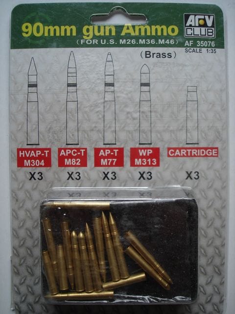 AFV Club AF35076 M-26/M-36 90mm Gun Ammo 1:35