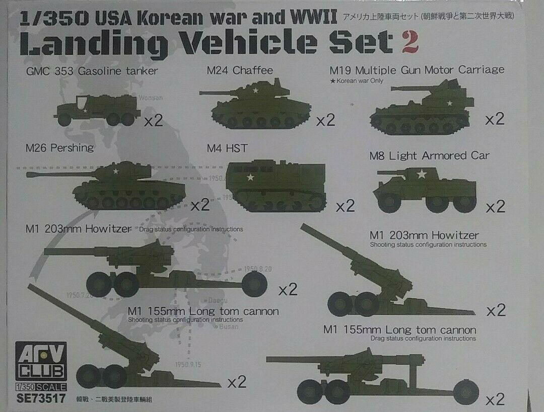 AFV Club SE73517 USA Korean War + WWII Landing Vehicles 1:350