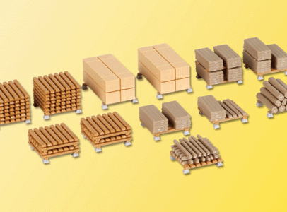 Kibri HO 38607 Assorted Cut Wood Loaded Pallets (13-Pack)
