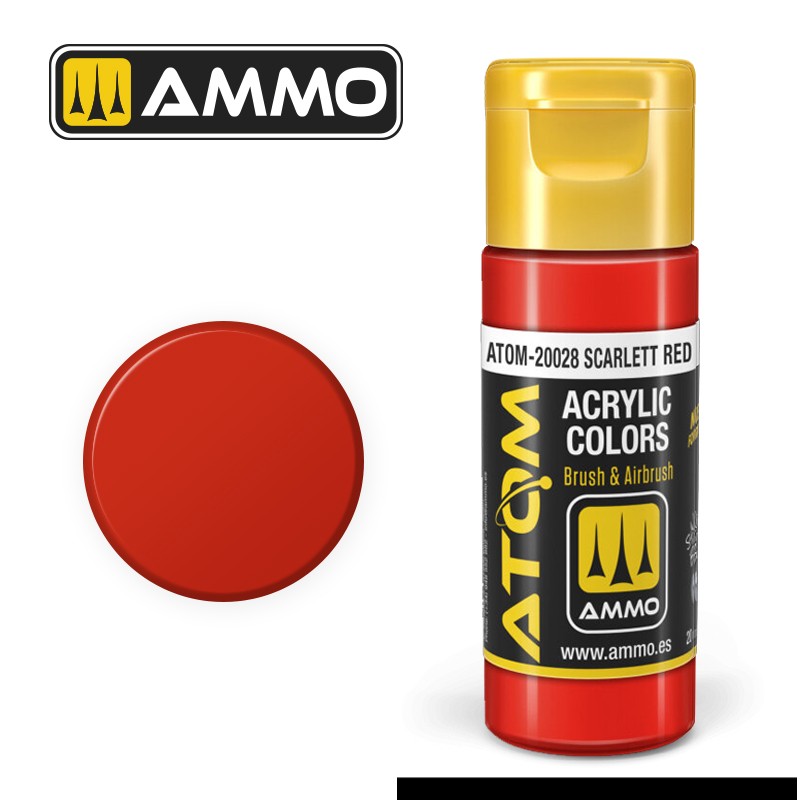 Ammo Mig 20028 ATOM COLOR SCARLET RED