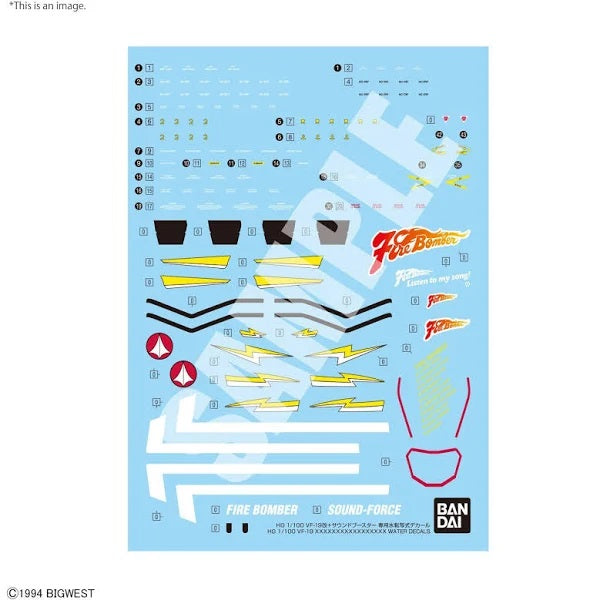 Bandai 2691356 YF-19 Custom Fire Valkyrie Decals