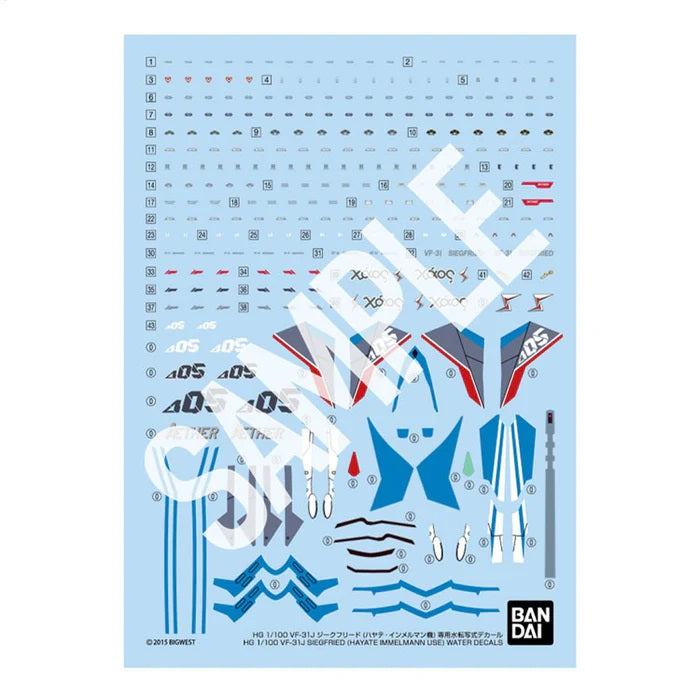 Bandai 2809258 HG VF-31J Siegfried Hayate Decal