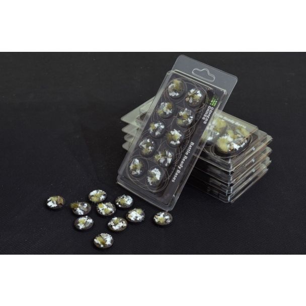 Gamers Grass Battle Ready Bases - Winter - Round 25mm (x10)