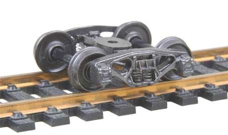 Kadee KAD500 Bettendorf 50-Ton Fully Sprung Metal Trucks -- Code 110 (.110") 33" Smooth-Back RP-25 Wheels 1 Pair, HO Scale
