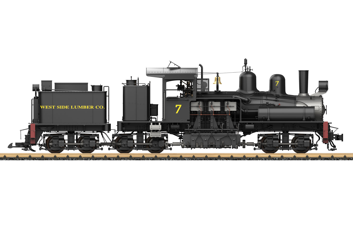 PREORDER LGB G 26702 Class C Three-Truck Shay Steam Locomotive with Smoke, Westside Lumber Company #7 (DCC & Sound Equipped)