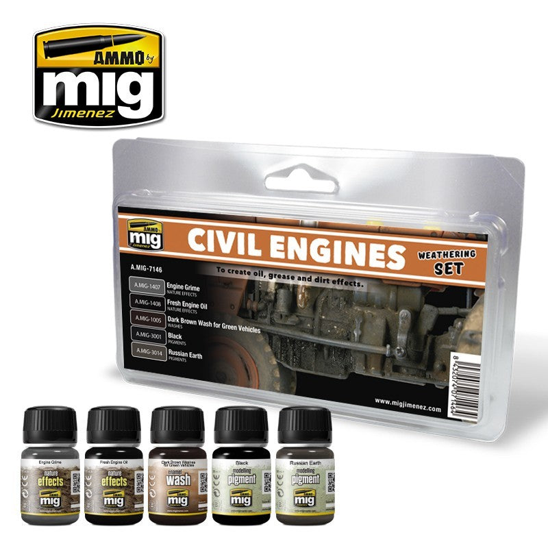 Ammo Mig 7146 CIVIL ENGINE WEATHER SET