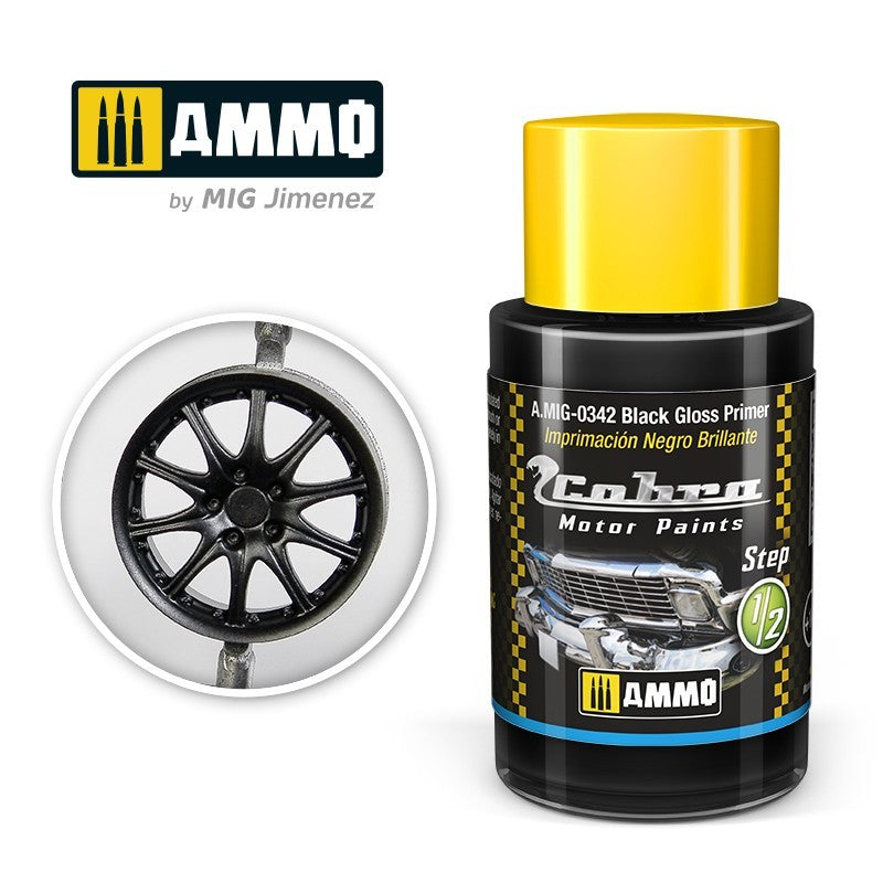 Ammo Mig 0342 COBRA BLACK GLOSS PRIMER