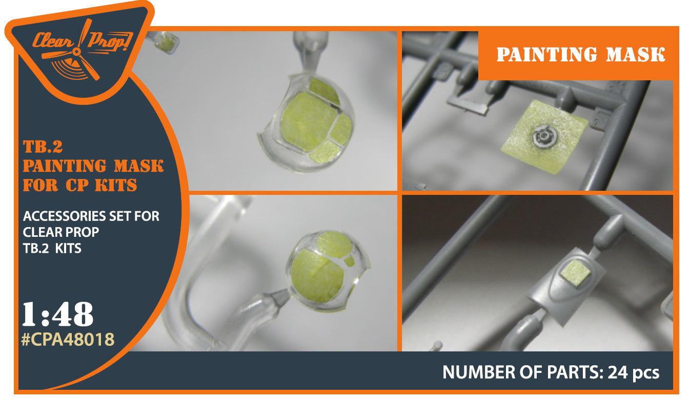 Clear Prop 1/48 TB.2 Painting Mask on "Yellow Kabuki Paper" for CP Kits