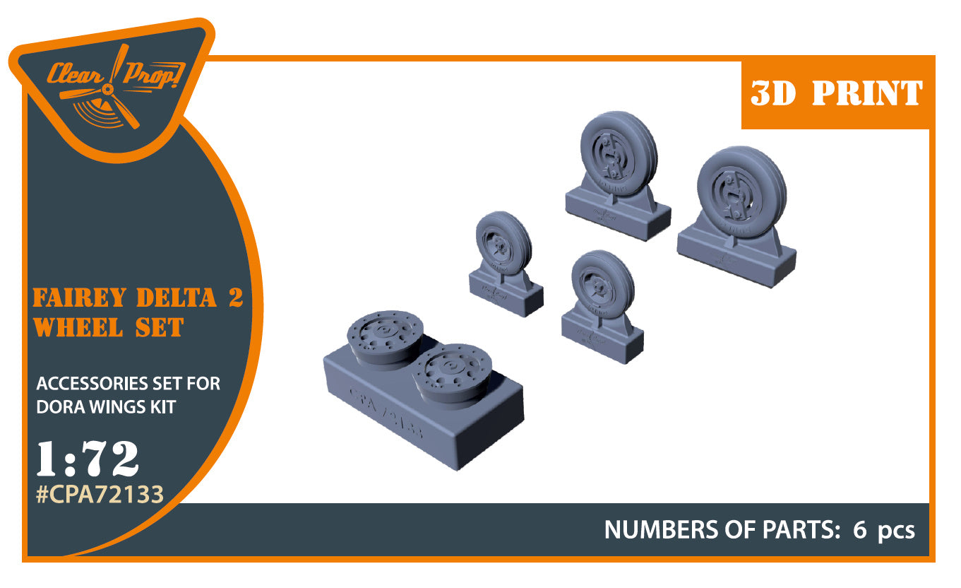 Clear Prop 1/72 Fairey Delta 2 wheel set for Dora Wings kit