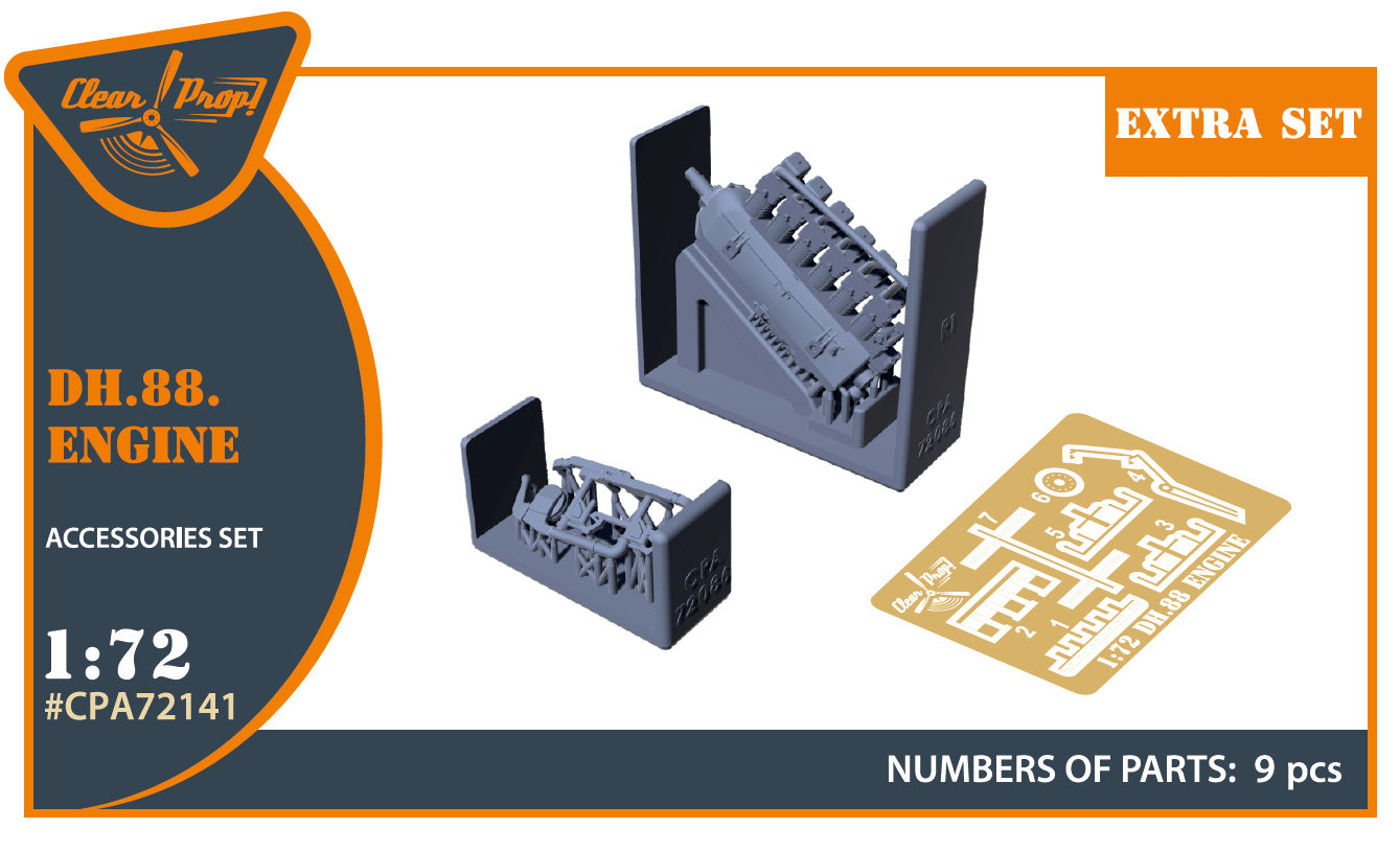 Clear Prop 1/72 DH.88 Comet engine set 3D print