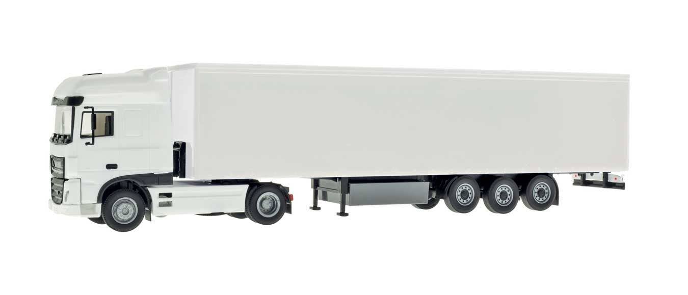 PREORDER Kibri HO 11292 DAF XF 106 SSC with Curtain Trailer Kit, White