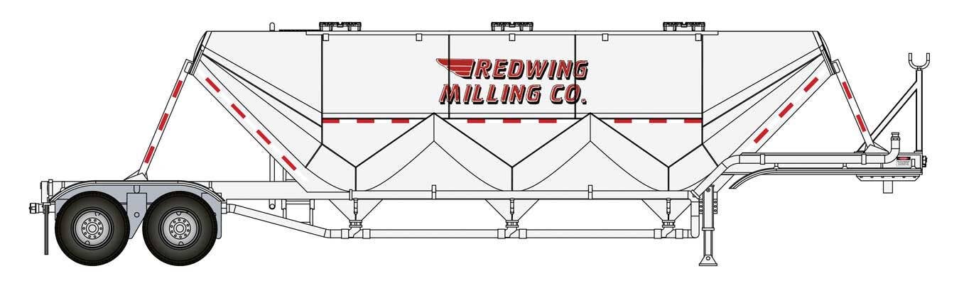 Walthers HO 949-2624 Transload Facility Dry Bulk Semi Trailer, Red Wing Milling