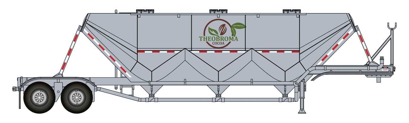 Walthers HO 949-2625 Transload Facility Dry Bulk Semi Trailer, Theobroma