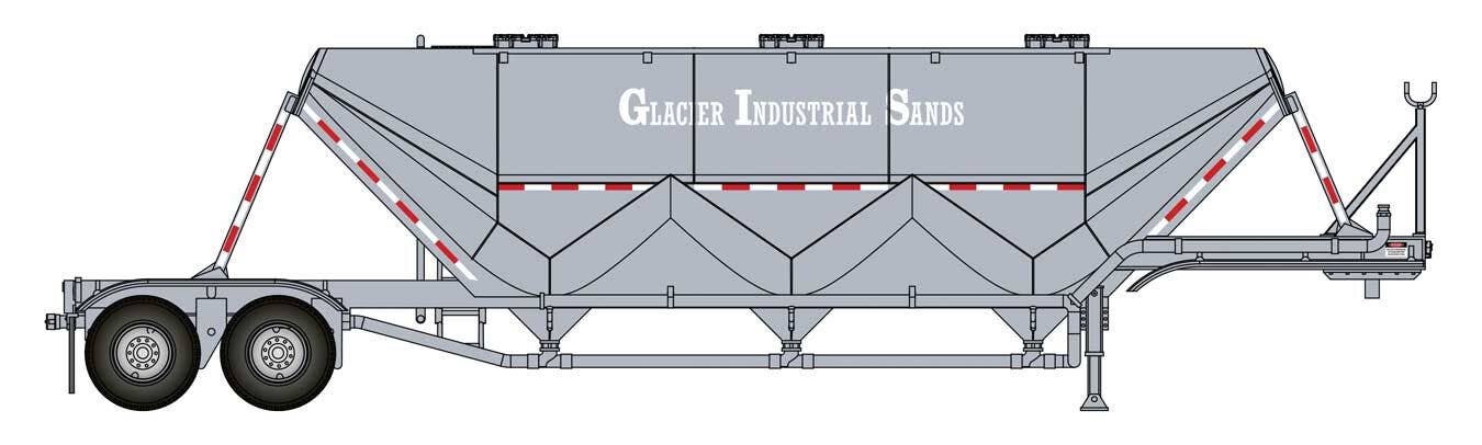 Walthers HO 949-2626 Transload Facility Dry Bulk Semi Trailer, Glacier Sands