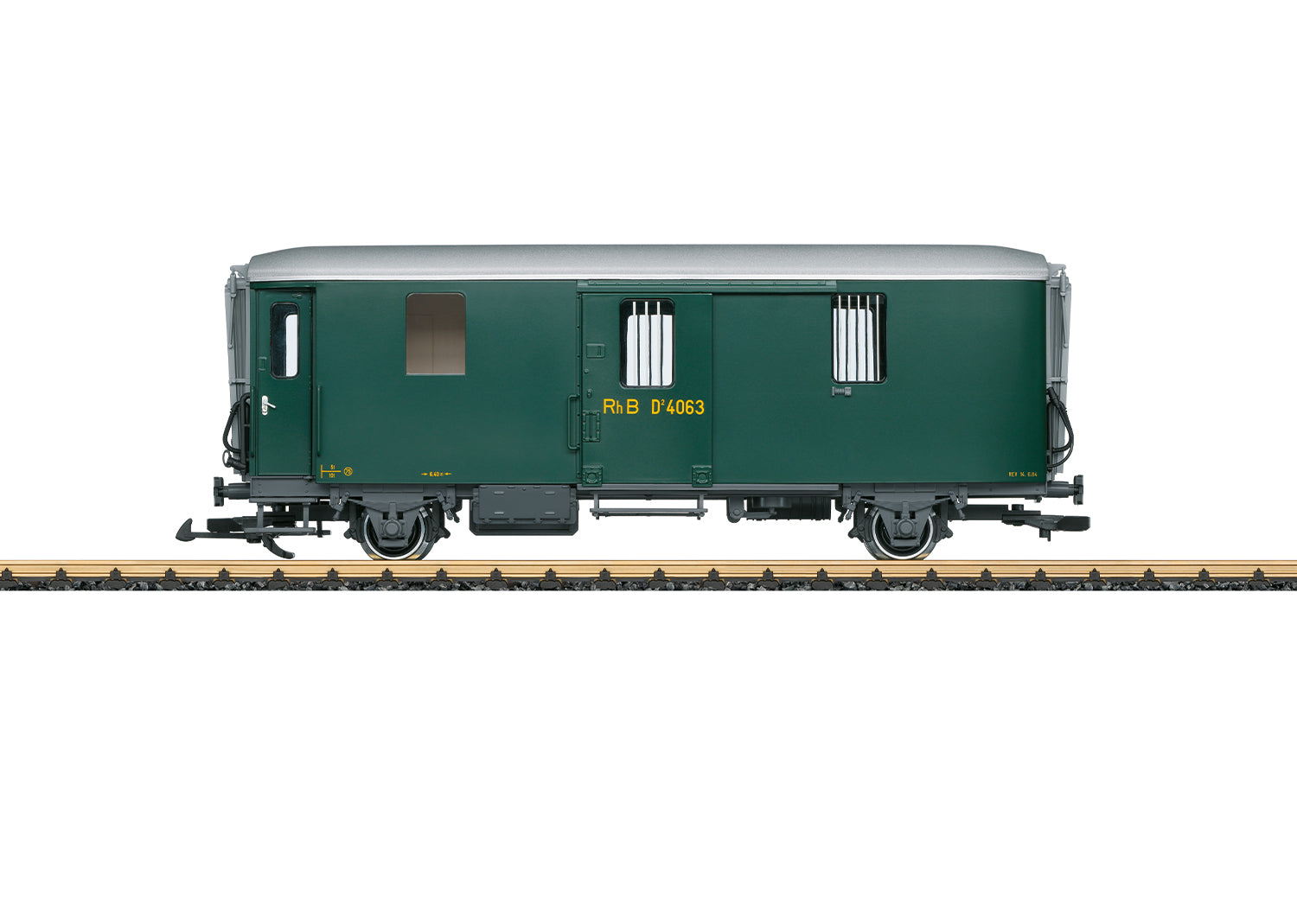 PREORDER LGB G 41843 Short Baggage Car, Rhaetian RhB #D 4063