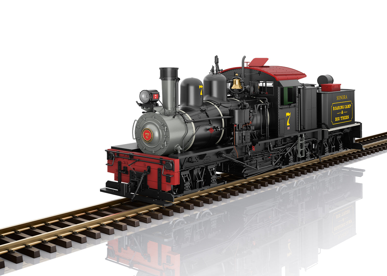 PREORDER LGB G 26701 Class C Three-Truck Shay Steam Locomotive with Smoke, Roaring Camp & Big Trees #7 (DCC & Sound Equipped)