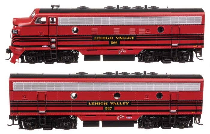 Walthers Mainline HO 11406 EMD F7 A-B Set Locomotive, Lehigh Valley #566/567