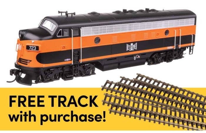Walthers HO 21403 EMD F7A Locomotive ESU with WalthersTrack Code 83 Flex Track 5-Pack, Bessemer & Lake Erie #723A