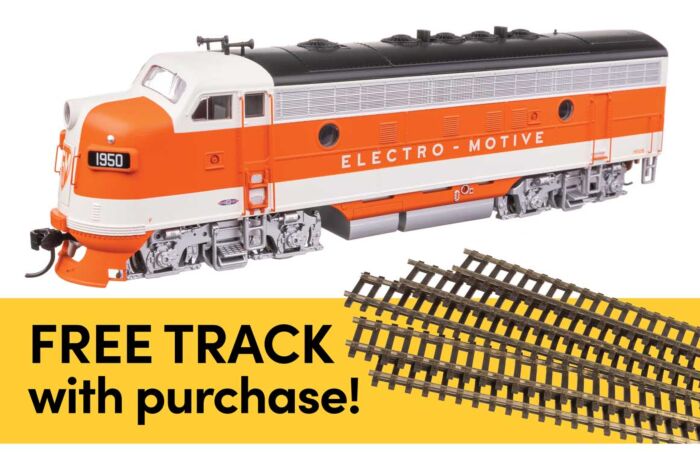 Walthers HO 11405 EMDF7A Locomotive Standard DC with WalthersTrack Code 83 Flex Track 5-Pack, EMD#1950B