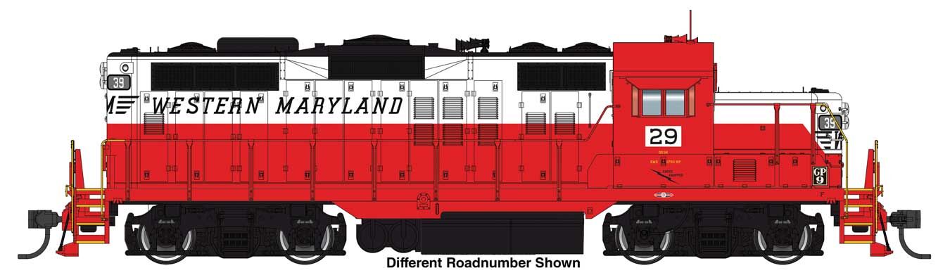 PREORDER Walthers Proto HO 920-49738 EMD GP9 Phase II Low Nose, Western Maryland #38