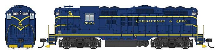 PREORDER Walthers Mainline HO 10493 EMD GP9 Phase II with High Hood Locomotive, Chesapeake & Ohio #5924