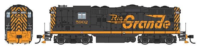 PREORDER Walthers Mainline HO 10495 EMD GP9 Phase II with High Hood Locomotive, Denver & Rio Grande Western #5902