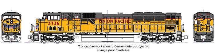 Kato N 1765625DCC EMD SD90/43MAC Locomotive, Union Pacific #3750 (DCC Equipped)