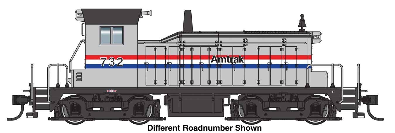 PREORDER Walthers Mainline HO 910-19236 EMD SW1 Diesel Locomotive, Amtrak #734 (ESU Sound & DCC Equipped)