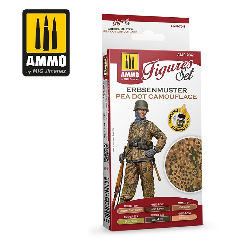 Ammo Mig 7042 ERBSENMUSTER PEA CAMO SET