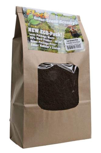 Scenic Express 845E Flock & Turf Ground Cover ECO Pack Bag, 48oz 1.4L, Fine, Soil Brown