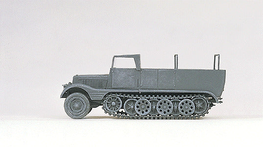 Preiser Kg 16561 Former German Army WWII SdKfz 11 Series Medium Half-Track (Plastic Kit) - Open Version - Gray, HO Scale