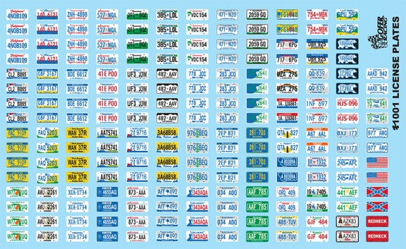 Gofer Racing 11001 Licence Plate Decal 1:24 New