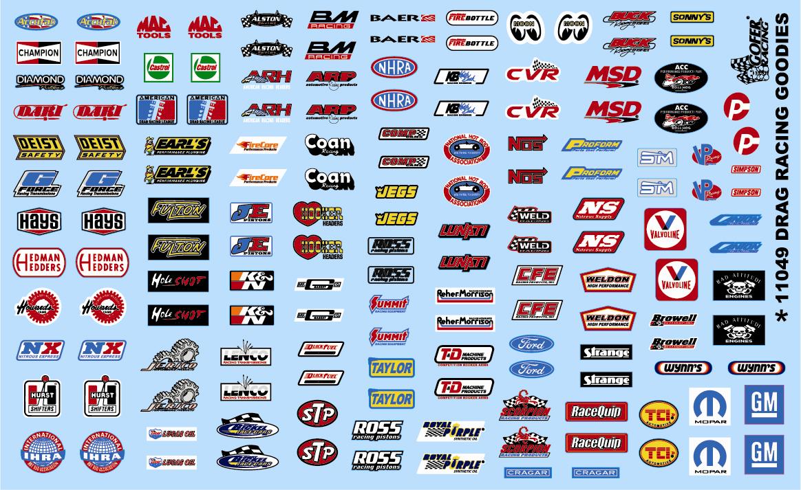 Gofer Racing 11049 Drag Racing Goodies Decal