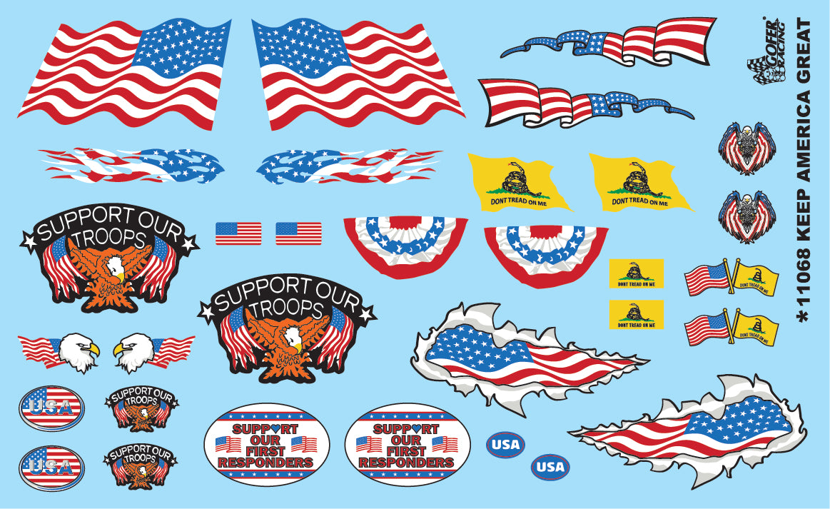 Gofer Racing 11068 Keep America Great Decal 1:24