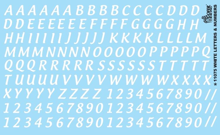 Gofer Racing 11075 Letters and Numbers 5/8' Tall Decal
